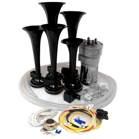 Dixie Black Automotive Air Horn - Complete Kit
