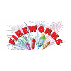 Fireworks Rockets 2.5' x 6' Vinyl Business Banner