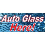 Auto Glass Here 2.5' x 6' Vinyl Business Banner