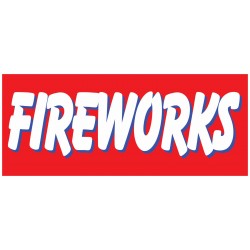 Fireworks Red 2.5' x 6' Vinyl Business Banner