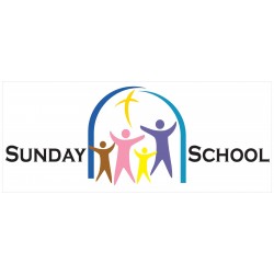 Sunday School 2.5' x 6' Vinyl Church Banner