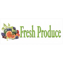 Fresh Produce Fruit 2.5' x 6' Vinyl Banner