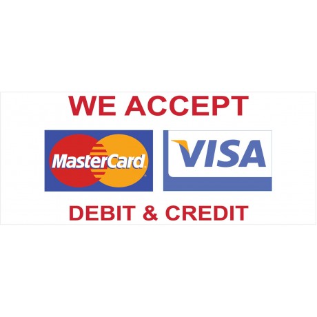 Visa Mastercard 2.5' x 6' Vinyl Business Banner