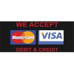 Visa Mastercard Black 2.5' x 6' Vinyl Business Banner