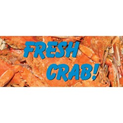 Fresh Crab Gold 2.5' x 6' Vinyl Business Banner