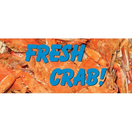 Fresh Crab Gold 2.5' x 6' Vinyl Business Banner