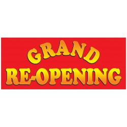 Grand Re-opening Red 2.5' x 6' Vinyl Business Banner