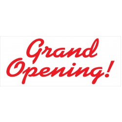 Grand Opening Red Curves 2.5' x 6' Vinyl Business Banner
