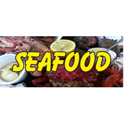 Seafood Lobster Shrimp 2.5' x 6' Vinyl Business Banner