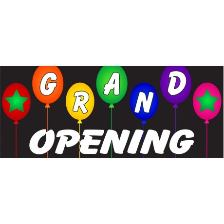 Grand Opening Balloons 2.5' x 6' Vinyl Business Banner