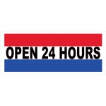 Open 24 Hours 2.5' x 6' Vinyl Business Banner