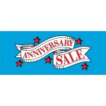 Anniversary Sale Red Stars 2.5' x 6' Vinyl Business Banner