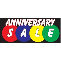 Anniversary Sale Black 2.5' x 6' Vinyl Business Banner