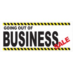Going Out Of Business Sale Yellow Bars 2.5' x 6' Vinyl Business Banner