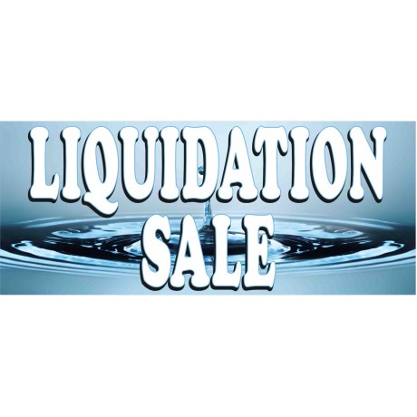 Liquidation Sale Blue 2.5' x 6' Vinyl Business Banner