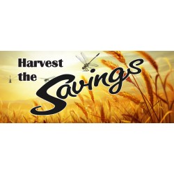 Harvest The Savings 2.5' x 6' Vinyl Business Banner