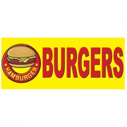 Burgers 2.5' x 6' Vinyl Business Banner