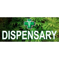 Dispensary Leaves 2.5' x 6' Vinyl Banner
