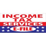 Income Tax Services E-File 2.5' x 6' Vinyl Business Banner
