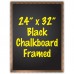 24" x 32" Wood Framed Black Chalkboard Sign