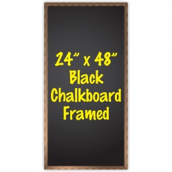 24" x 48" Wood Framed Black Chalkboard Sign