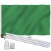 Solid Green 3' x 5' Polyester Flag, Pole and Mount