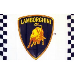 Lamborghini Racing White 3' x 5' Polyester Flag