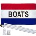 Boats Patriotic 3' x 5' Polyester Flag, Pole and Mount