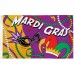 Mardi Gras Party 3' x 5' Polyester Flag, Pole and Mount