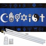 Coexist Blue 3' x 5' Polyester Flag, Pole and Mount
