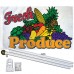 Fresh Produce 3' x 5' Polyester Flag, Pole and Mount
