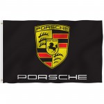 Porsche Black 3' x 5' Polyester Flag