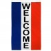 Welcome Vertical Patriotic 3' x 5' Polyester Flag, Pole and Mount