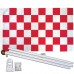 Checkered Red & White 3' x 5' Polyester Flag, Pole and Mount