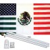 USA Mexico Friendship 3' x 5' Polyester Flag, Pole and Mount