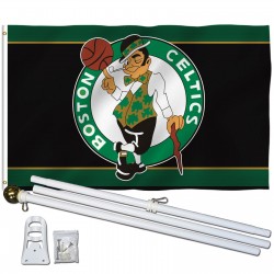 Boston Celtics 3' x 5' Polyester Flag, Pole and Mount