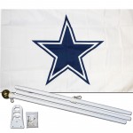 Dallas Cowboys White 3' x 5' Polyester Flag, Pole and Mount