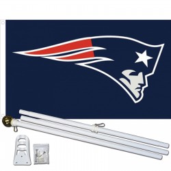 New England Patriots 3' x 5' Polyester Flag, Pole and Mount