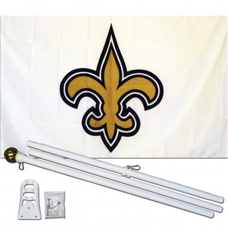 New Orleans Saints 3' x 5' Polyester Flag, Pole and Mount