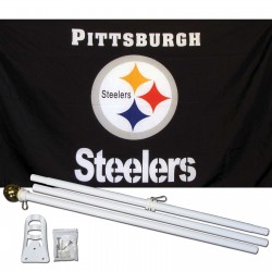Pittsburgh Steelers 3' x 5' Polyester Flag, Pole and Mount