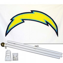 San Diego Chargers 3' x 5' Polyester Flag, Pole and Mount