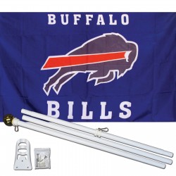 Buffalo Bills 3' x 5' Polyester Flag, Pole and Mount