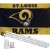 St. Louis Rams 3' x 5' Polyester Flag, Pole and Mount