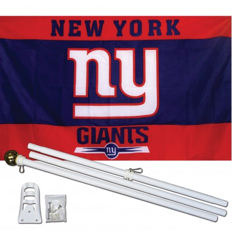 New York Giants 3' x 5' Polyester Flag, Pole and Mount