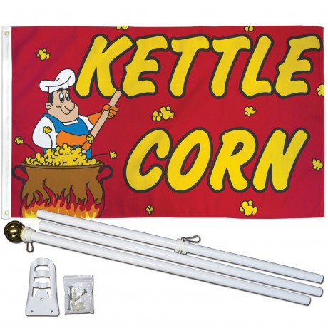 Kettle Corn 3' x 5' Polyester Flag, Pole and Mount