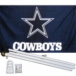 Dallas Cowboys 3' x 5' Polyester Flag, Pole and Mount