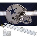 Dallas Cowboys Helmet 3' x 5' Polyester Flag, Pole and Mount