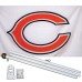 Chicago Bears White 3' x 5' Polyester Flag, Pole and Mount