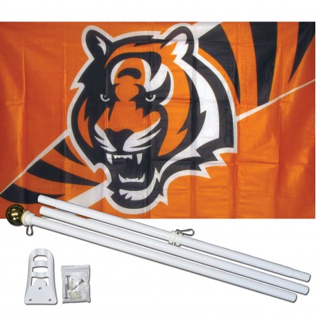 Cincinnati Bengals Mascot 3' x 5' Polyester Flag, Pole and Mount