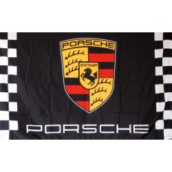 Porsche Black Checkered 3' x 5' Polyester Flag